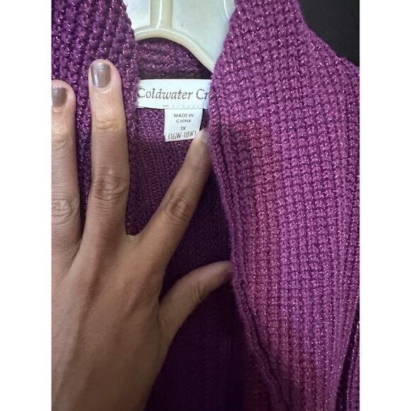 Coldwater Creek  Cardigan Sweater 1X (16W–18W) Burgundy - Picture 2 of 3